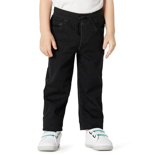 Image of Amazon Essentials Unisex Kids' Soft Stretch Pull-On Jeans for Boys and Girls , Black Wash, 3 Years