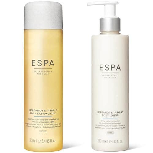 Image of ESPA | Bergamot & Jasmine Body Duo | Inlcudes Bergamot & Jasmine Shower Gel and Body Lotion | Aromatherapy & Pure Essential Oils