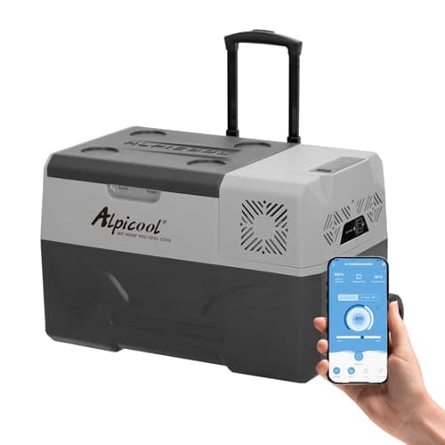 Image of Alpicool CX30 30L Compressor Car Refrigerator, Portable Camping Fridge DC 12v Freezer for Truck, Campervan, RV, Boat, -20℃ to 20℃, with Telescopic Handle, USB Socket
