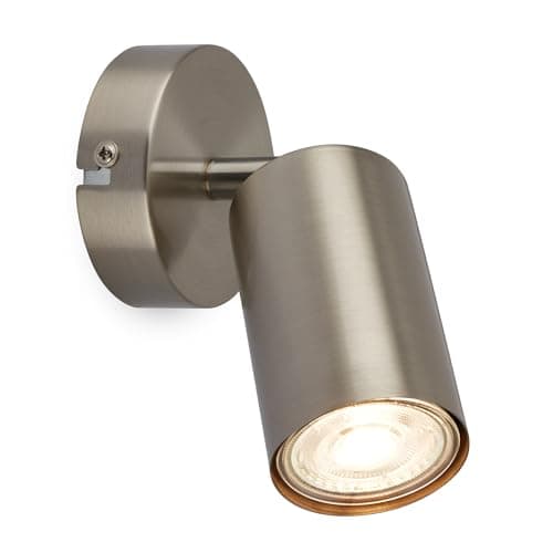 Image of BRILONER - Adjustable Wall Light, GU10 Socket, max 9W, Wall lamp, Bedside Lights, Living Room, Hallway, Bedroom Wall Light, LED Spot Light, 8x15.5cm, Grey Silver