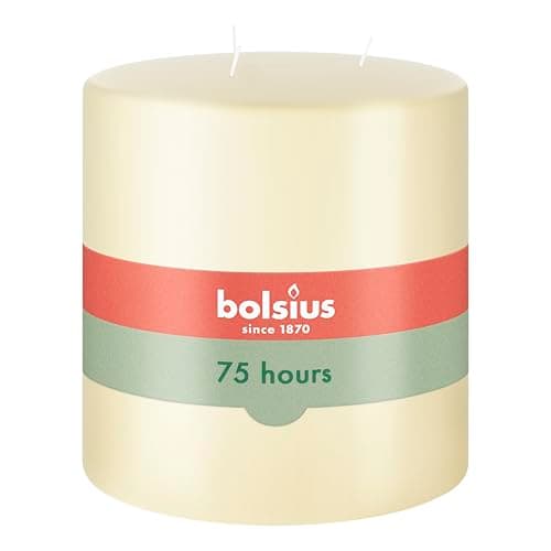 Image of Bolsius - Pillar Candle – XXL - Ivory - 3-wick - 15 x 15cm