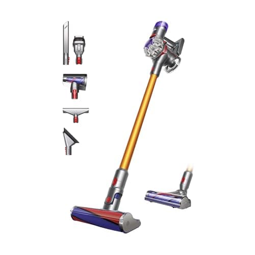 Image of Dyson V8 Absolute Cordless Vacuum Cleaner, 115 AW, up to 40 min runtime, De-tangling Motorbar, removes Pet hair, Fluffy cleaner head, cordless handheld
