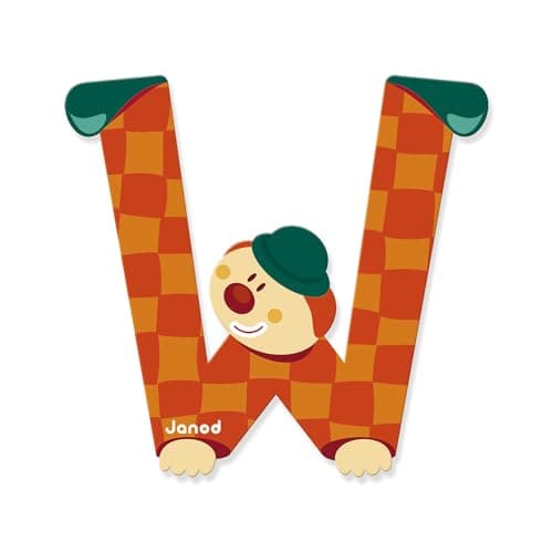 Image of Janod J04564 W B004XS8I2C Wooden Clown Letter, Multicoloured