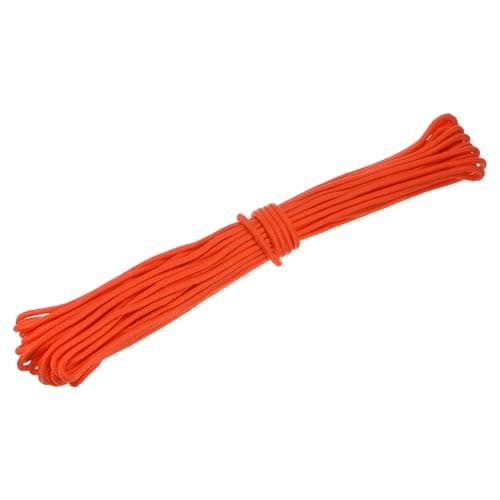Image of sourcing map 65Ft 1/4 Inch (6mm) Polypropylene Rope, Diamond Braided Poly Rope, All-Purpose Utility Rope for Camping Tent, Canoes, Tree Work, Orange