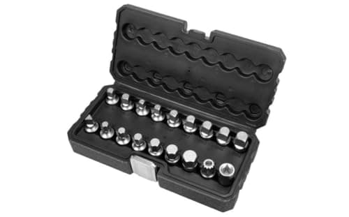 Image of Yato YT-05991, Oil Drain Plug Wrench Set 18 Pieces, 3/8" Drive, CRV Steel