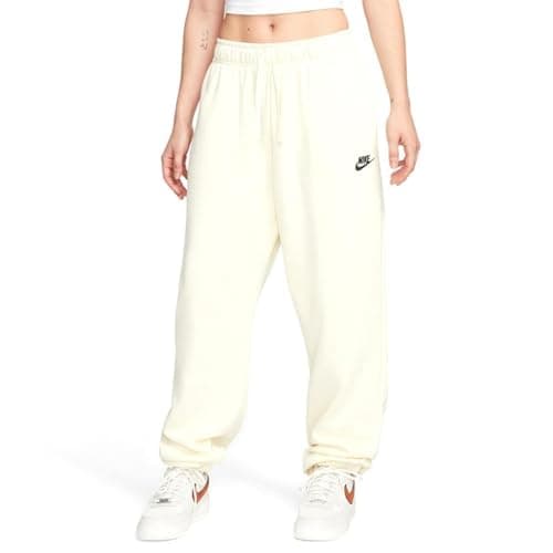 Image of NIKE DQ5800-113 W NSW Club FLC MR OS Pant Pants Women's Coconut Milk/Black Size L