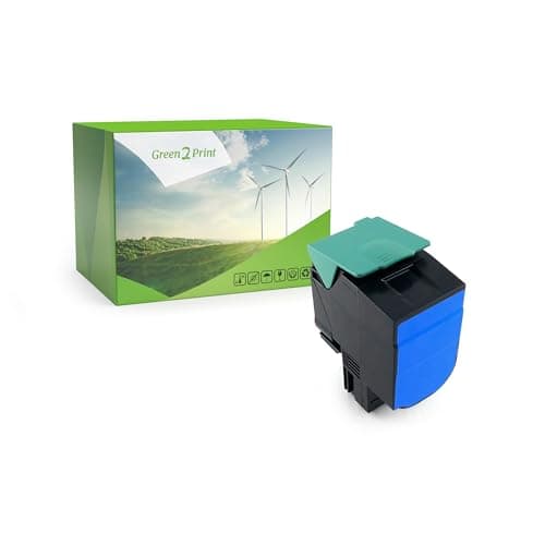 Image of Green2Print Toner cyan 2000 pages replaces Lexmark C540H1CG, C540H2CG Toner cartridge for Lexmark X543DN, X544N, X544DN, X544DTN, X546DTW, X548DE, X548DTE, C540N, C543DN, C544N, C544DW, C544DN, C