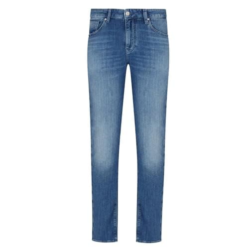 Image of Armani Exchange Men's J14 Slim Fit Jeans, Medium Blue Denim, 38