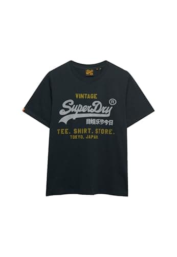 Image of Superdry Men's Vintage Logo Heritage Relaxed T-Shirt, Eclipse Navy, XXL