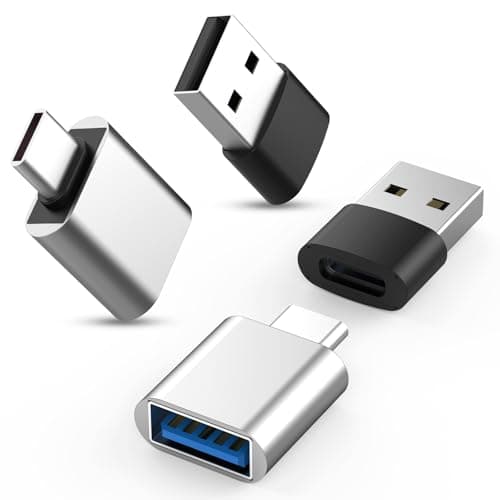 Image of 4Pack USB C to USB 3.0 Adapter(2Pack)& USB 2.0 to USB C Adapter(2Pack), 5Gbps SuperSpeed Data Transfer and Charge USB Converter Compatible with iPhone16 15 Laptop Samsung