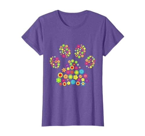 Image of Dog paw flowers dog mom miss Dog Lovers Bello T-Shirt