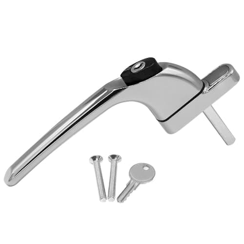 Image of uPVC Universal Window Handle Inline Locking Espag Double Glazing Chrome 40mm