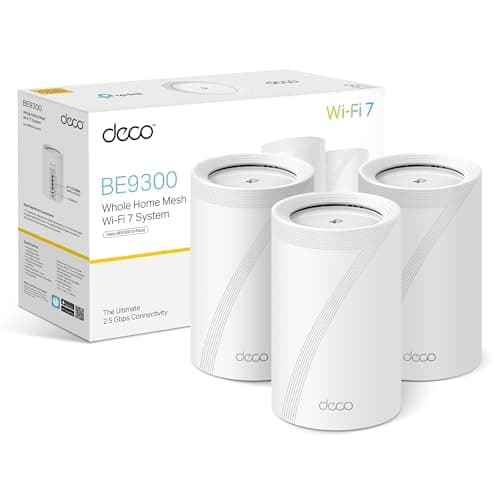 Image of TP-Link Deco BE9300(3-pack) WiFi 7 BE9300Mbps Whole Home Mesh WiFi System, 2.5Gbps Ports, VPN Supported, Router & Extender Booster, AI-Driven Mesh, 6 GHz Band, Homeshield, Alexa & Google