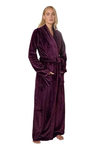 Image of Long Tall Sally - Lts Tall Burgundy Red Super Luxe Maxi Dressing Gown - Women's