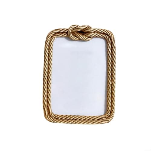 Image of Snowchecking Golden Wire Knot Photo Frame, Creative Resin Picture Frame,for Home Decor, Elegant Display,for 4x4/5x7/4x6 Inch Photos, Unique (17 * 12cm)