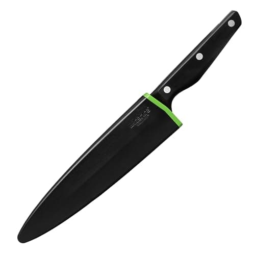 Image of Wiltshire Staysharp Triple Rivet Multi-Purpose Carving Knife 20cm, Stainless Steel Sharp Blade for Chopping Cutting & Slicing, Built-in Sharpener, Slim Scabbard, Ergonomic Triple Rivet Handle