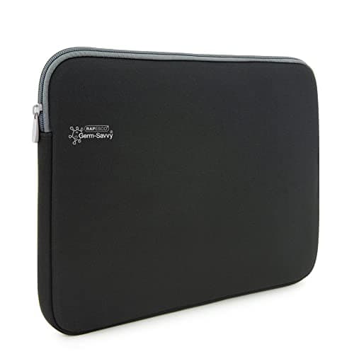 Image of Rapesco 1691 Laptop Sleeve with Antibacterial Protection, Size 11.6”, Black