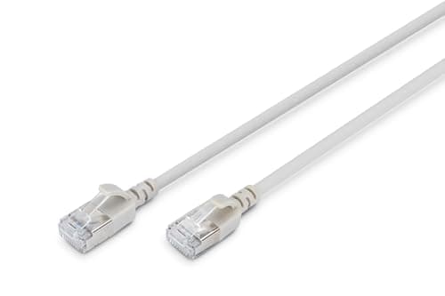 Image of Digitus LAN cable Cat. 6A – 1m – slim version AWG 32/7 – 10 Gbit/s – RJ45 network cable – F/FTP – PoE+ – LSZH – Compatible with Cat. 7, Cat. 6, Cat. 5e – grey