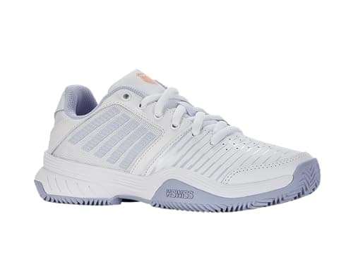 Image of K-Swiss Performance Women's Court Express HB Tennis Shoes, White/Heather/Peach Fuzz, 7 UK