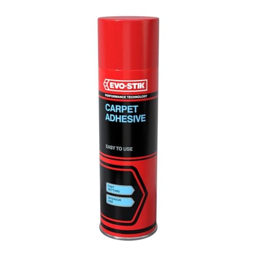 Image of EVO-STIK Carpet Adhesive Light Amber - 500ml - Easy to Use - Rapid Drying - Adjustable Nozzle For Fixing Loose Carpet Tiles