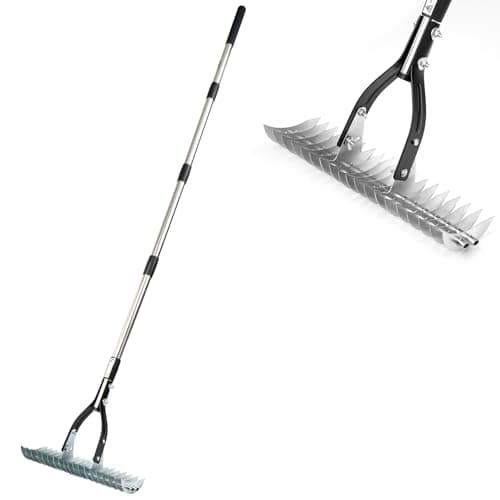 Image of Thatch Rake – Heavy-Duty Lawn Rake with Steel Tines & Sturdy Handle | Removes Dead Grass, Moss & Debris | Durable Garden Tool for Lawn Care