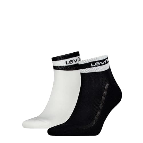 Image of Levi's Unisex Quarter Socks, black/white, 39-42