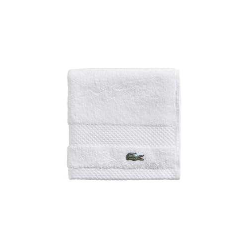 Image of Lacoste Heritage Supima Cotton Wash Cloth, White, 13" x 13"