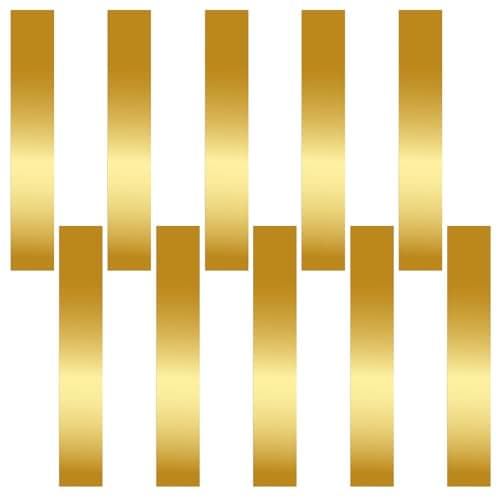 Image of Swpeet 10Pcs 0.002"Thickness Brass Strip Kit, 6" Length x 1" Width Brass Sheet Metal Plates Brass Shim Stock for Crafts DIY Decoration