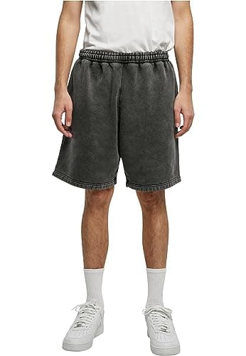 Image of Urban Classics Men's Heavy Sand Washed Sweat Shorts Shorts, Black,