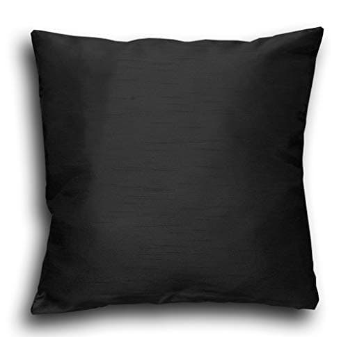 Image of John Aird Plain Faux Silk Cushion Cover 18" x 18" (Black)