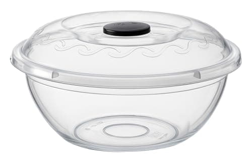 Image of Best House | Clear Round Basin Bowl with Lids | 5 Litres | 1 Pc | Transparent | Salad Bowls | Plastic Food Storage Container With Lids (Pack of 1)