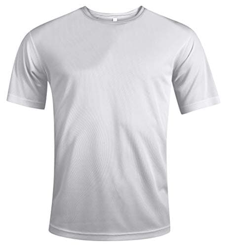 Image of MKR Quick Drying Breathable Cooling Short Sleeve Sports T-Shirt with UPF40+ Sun UV Protection (Off-White, L)