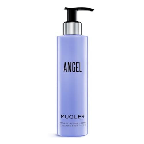 Image of Mugler Angel Perfuming Body Lotion for Women, Lightweight Ambery Gourmand Emulsion with Bergamot, Praline, Vanilla and Patchouli Notes, Softening Moisturising Fragranced Bodycare