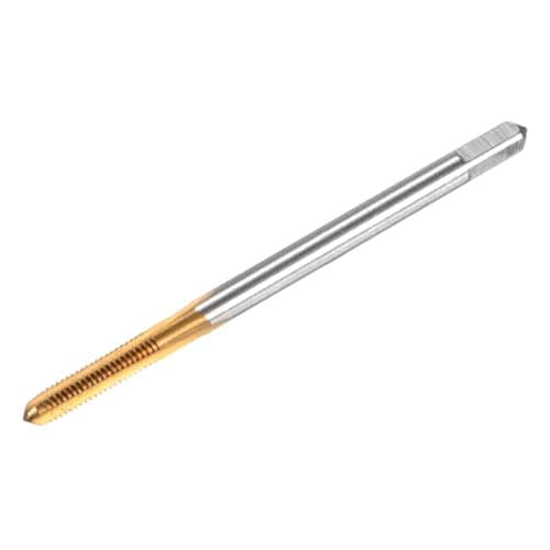 Image of M METERXITY M2.5x0.45mm Metric Thread Tap, HSS Titanium Coated 47mm Length Straight Flute Right Hand Thread Screw Tapping Tool for Drilling/Milling Machines/CNC Machine Tools