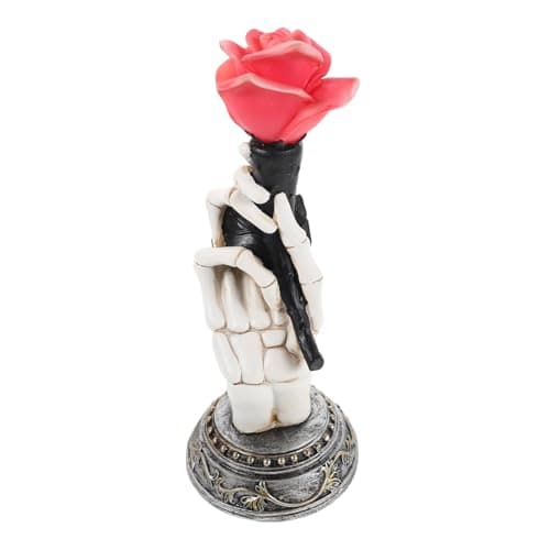 Image of Cabilock Halloween Decorative LED Lights Resin Skeleton Hand Holding Romantic Gothic Lamp for Home Window Halloween Party Decoration