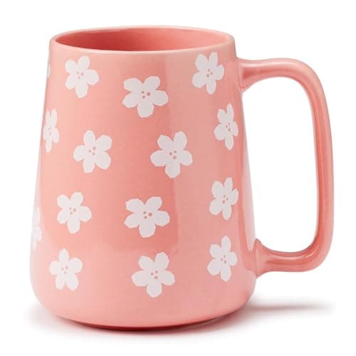 Image of Cteahrow Large 24 OZ/700ml Ceramic Coffee Mugs, Capacity Mug with Handle,Tea Cup,Dishwasher Microwave Safe,for Office and Home (Pink)
