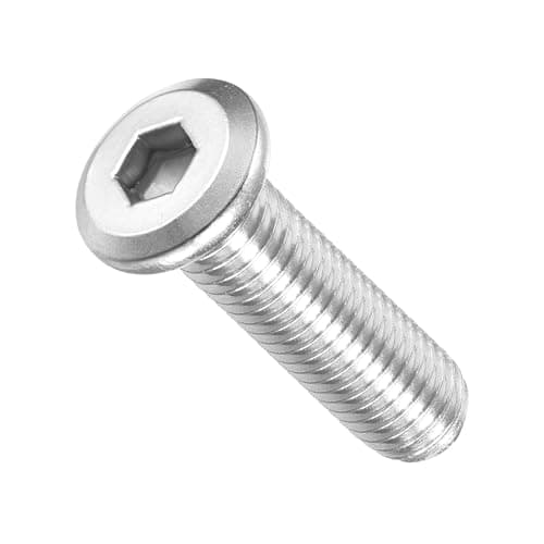 Image of METALLIXITY Flat Head Hex Socket Cap Screws Bolts(M10-1.5x35) 10Pcs, 304 Stainless Steel Hex Socket Furniture Bolts Screws - for Furniture Woodworking Project, Silver Tone