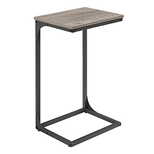 Image of VASAGLE C-Shaped Side Table, Bedside Table, Sofa Side Table, with Metal Frame, Industrial, for Living Room, Bedroom, Heather Greige and Black LET353B02