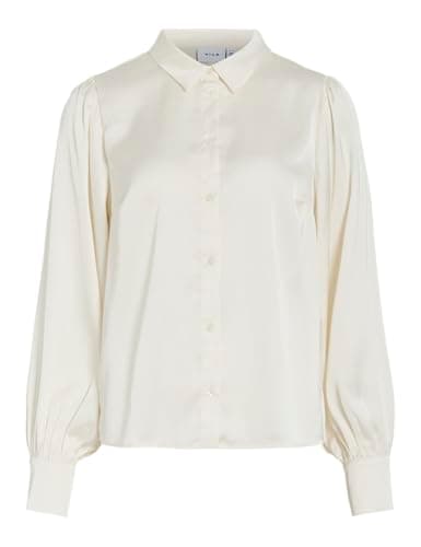 Image of Vila Women's Vienna Ravenna L/S Balloon Shirt-Noos, Cloud Dancer, 12