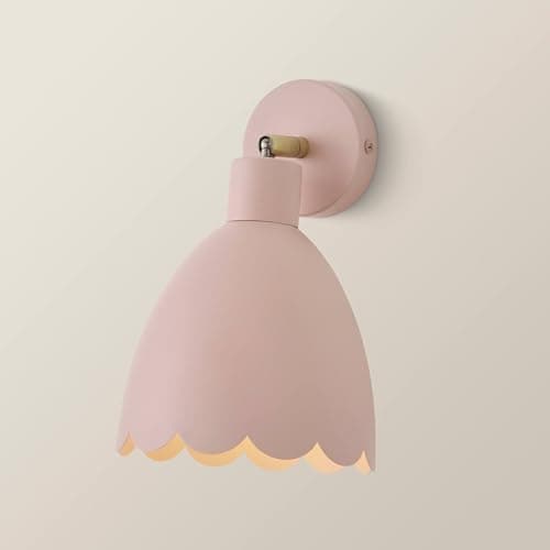 Image of ValueLights | Millie Rose Pink Scallop Adjustable Wall Light and Bulb | Wall Light, Home Décor & Improvement Essential | Bulb Included