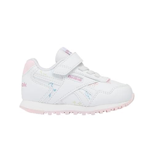 Image of Reebok Unisex Baby Glide Elastic Lace & Top Strap Trainers, White Frostedberry DustyRose, 4.5 UK