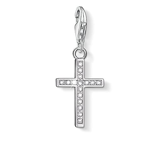 Image of Thomas Sabo Women Charm Pendant Cross Charm Club 925 Sterling Silver 0049-051-14