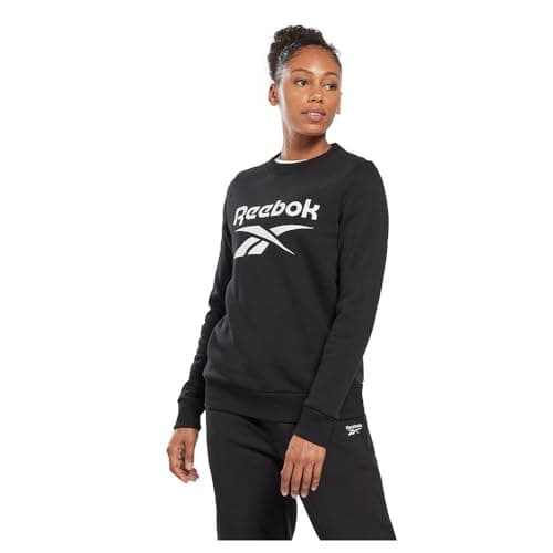 Image of Reebok Women's Identity Big Logo Crew Long Sleeve Sweatshirt, Black, S