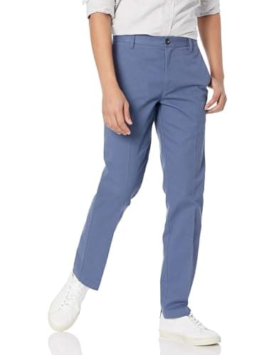 Image of Amazon Essentials Men's Slim Fit Wrinkle-Resistant Flat-Front Work Chino Trousers, Indigo, 32W / 30L