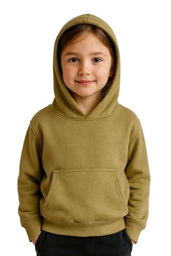 Image of A2Z 4 Kids Girls Boys Plain Sweatshirt Tie Dye Pullover - Plain Sweat Hoodie Khaki 11-12
