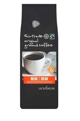 Image of Lichfields Fairtrade Ground Coffee 1kg Rich Roast, Ground for Cafetiere, Original Roast Barista, Espresso & Filter Machines, Smooth Arabica Coffee Gift, Sustainable 1kg