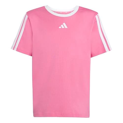 Image of adidas Girl's Essentials T-Shirt, Pink Fusion/White, 11-12 Years