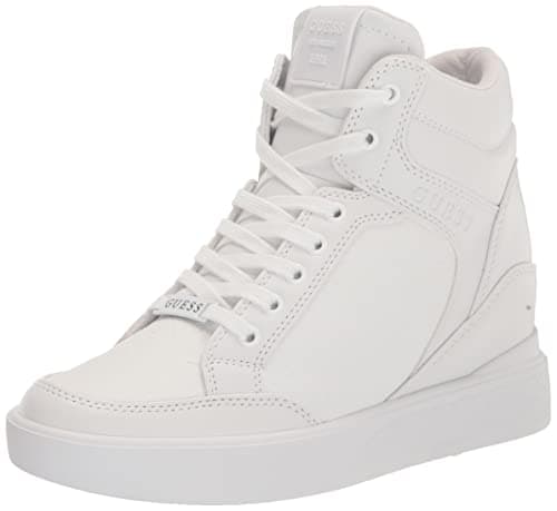 Image of GUESS Women's Blairin Sneaker, White Logo, 7 UK