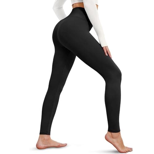 Image of Black Leggings for Women High Waisted, Gym Leggings for Women with Tummy Control, Butt Lifting Yoga Leggings, Soft Compression Leggings Women for Running, Yoga Pants (UK, Alpha, S, Regular, Regular)