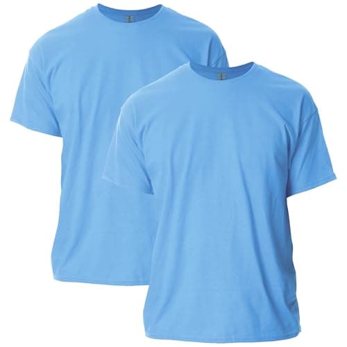 Image of Gildan Unisex's Ultra Cotton T-Shirt, Style G2000, Multipack, Carolina Blue (2-Pack), L (Pack of 2)